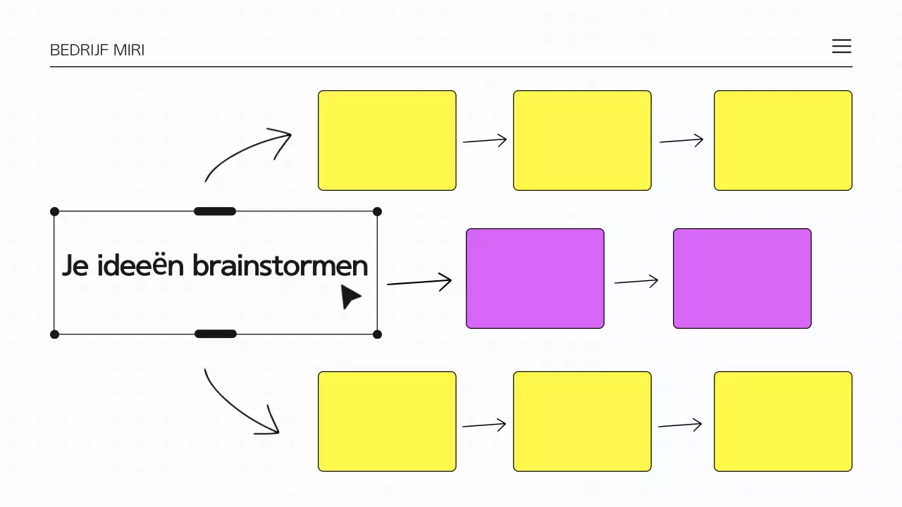 Paars en wit brainstormen infografische presentatie