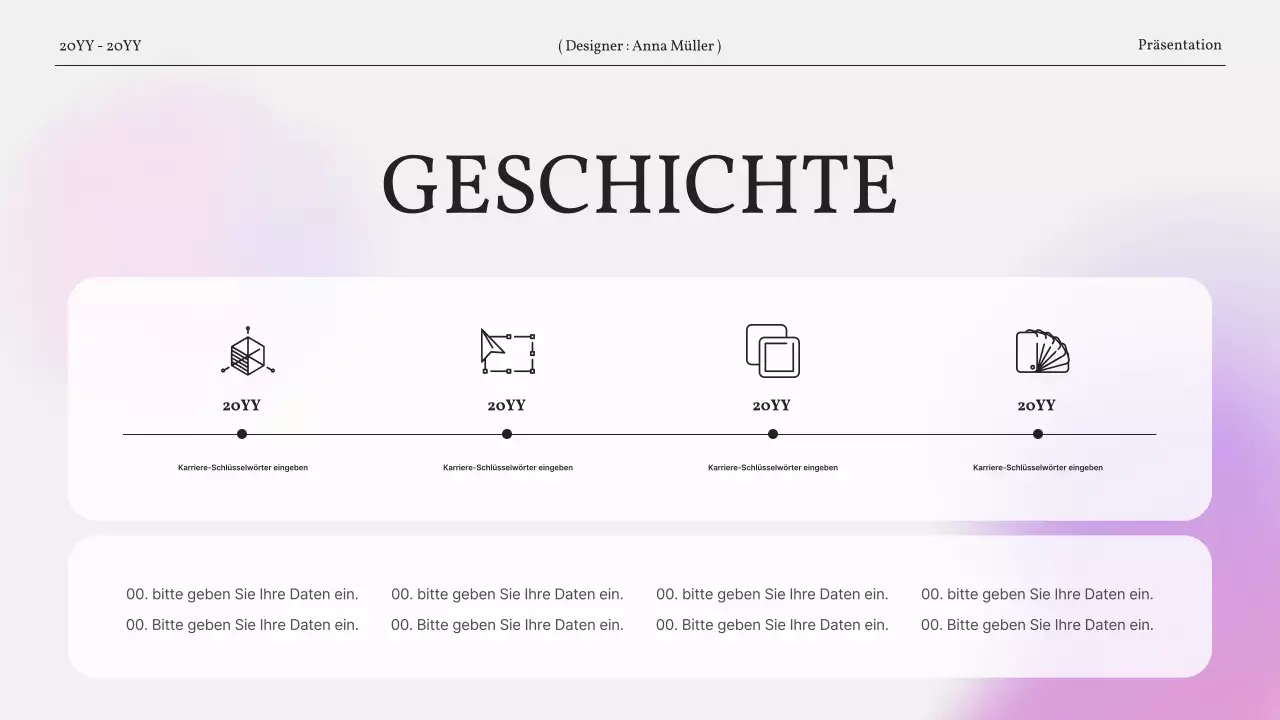 Ein einfaches Portfolio mit Farbverlauf in Rosa