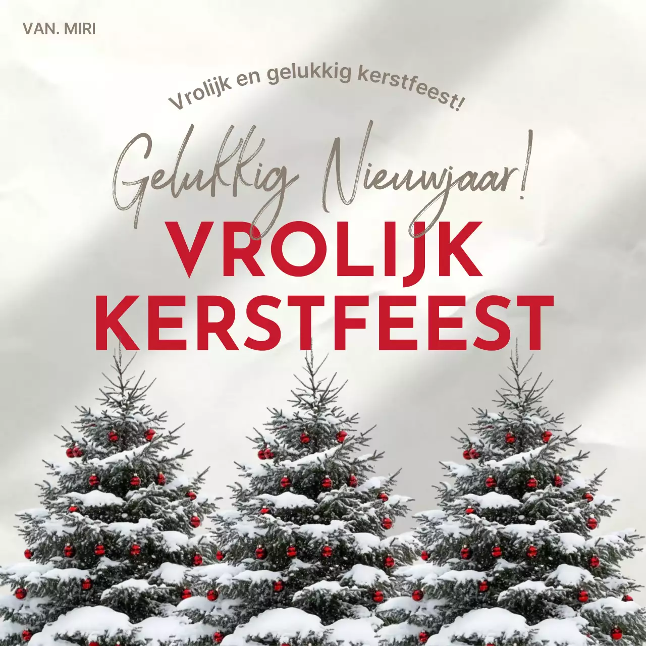 Eenvoudige kerstkaart in wit