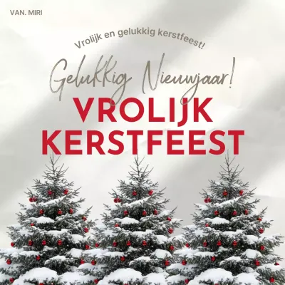 Eenvoudige kerstkaart in wit
