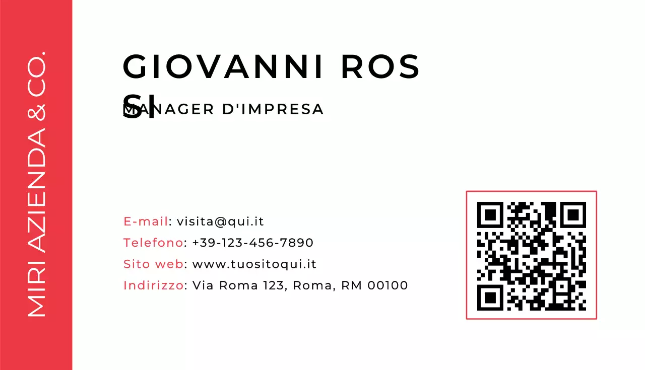 biglietto da visita moderno rosso