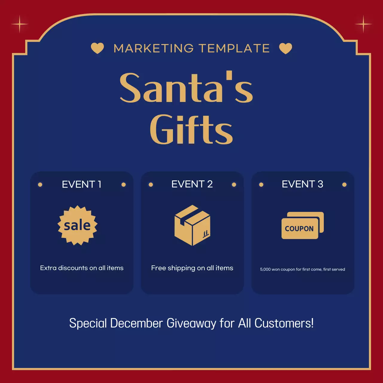 Carrossel de promoção de Natal tradicional vermelho no Instagram