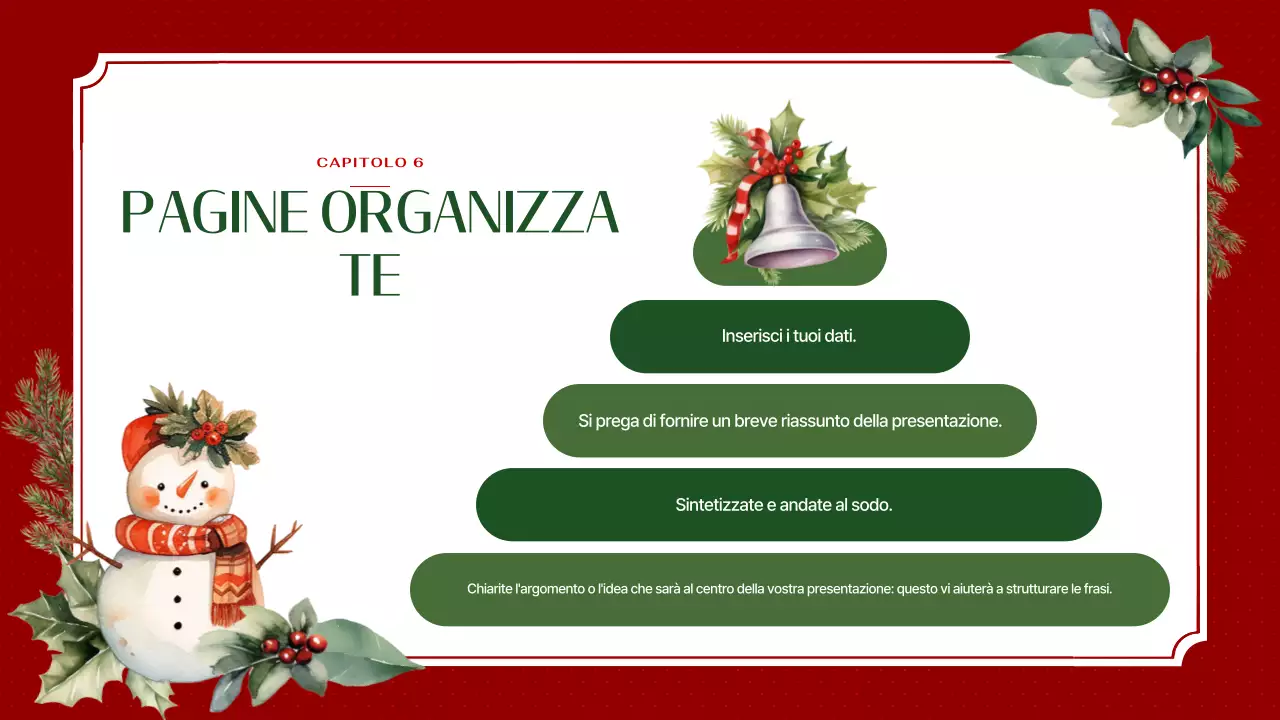 Lussuoso planner con sfondo natalizio in rosso