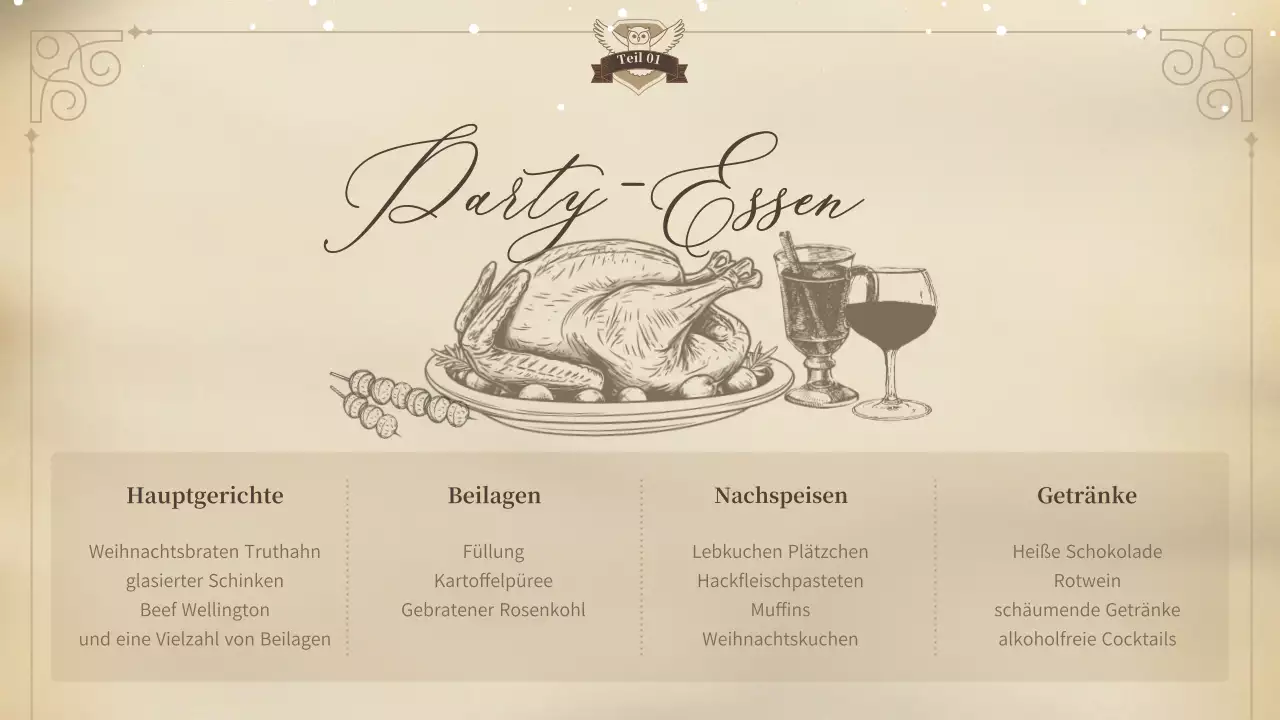 beige klassische Weihnachtseinladung