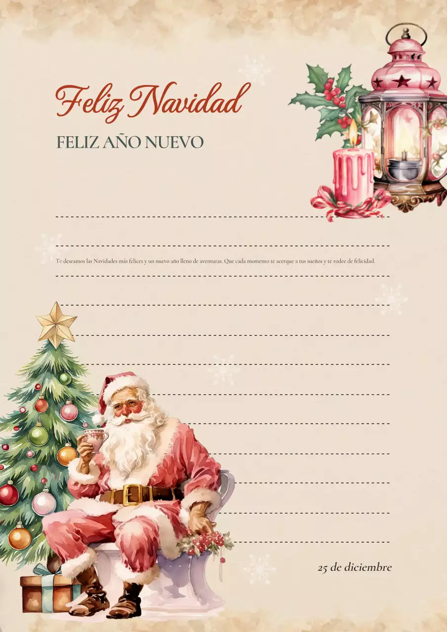 tarjeta de felicitación de navidad vintage beige