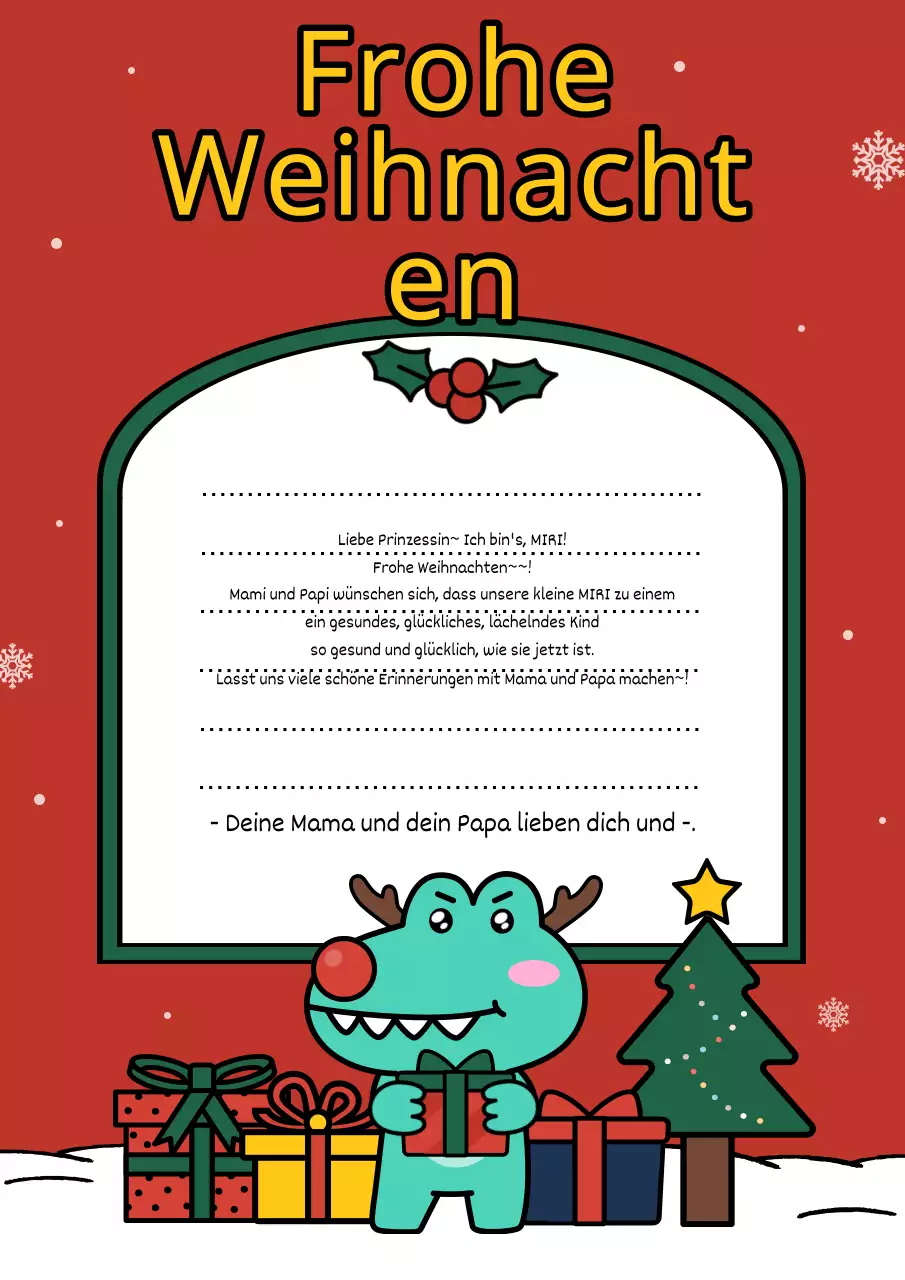 Niedliches Weihnachtsbriefpapier in Rot
