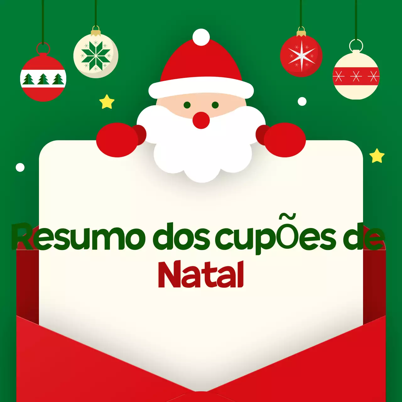 Cupão de Natal Verde Simples