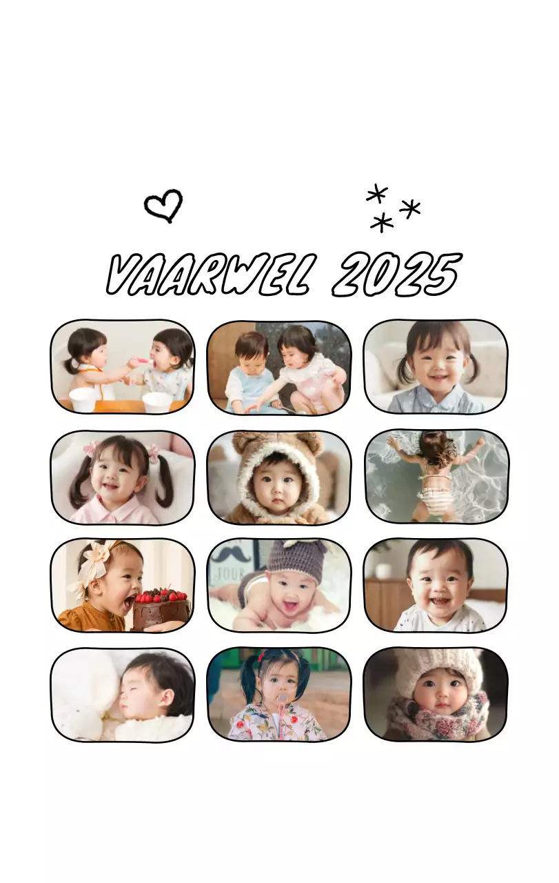 Schattige nieuwjaarskalender