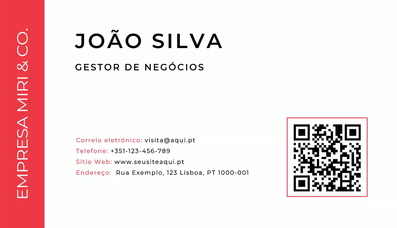 cartão de visita moderno vermelho