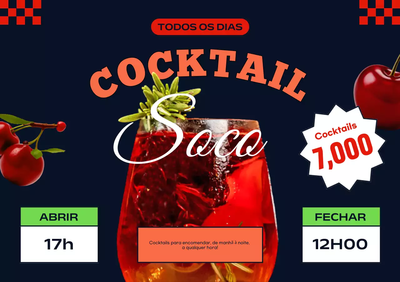 Anúncio do cocktail Orange Pop