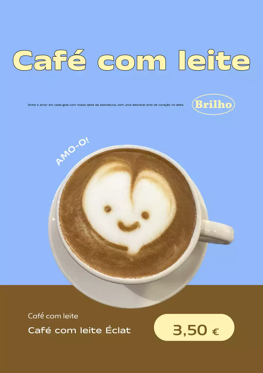 Anúncio de café moderno azul claro