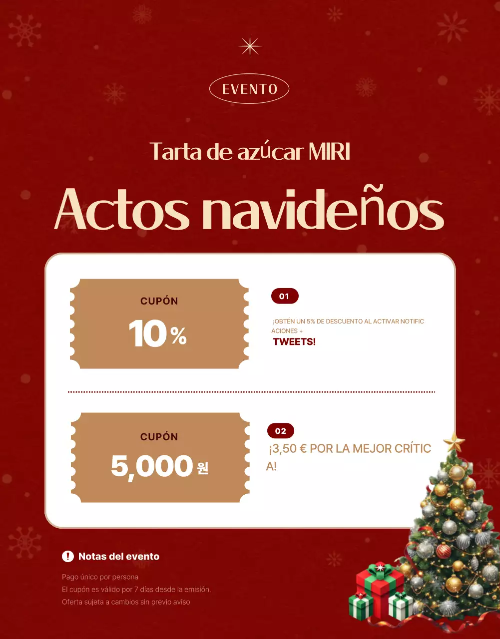 Anuncio navideño rojo de época