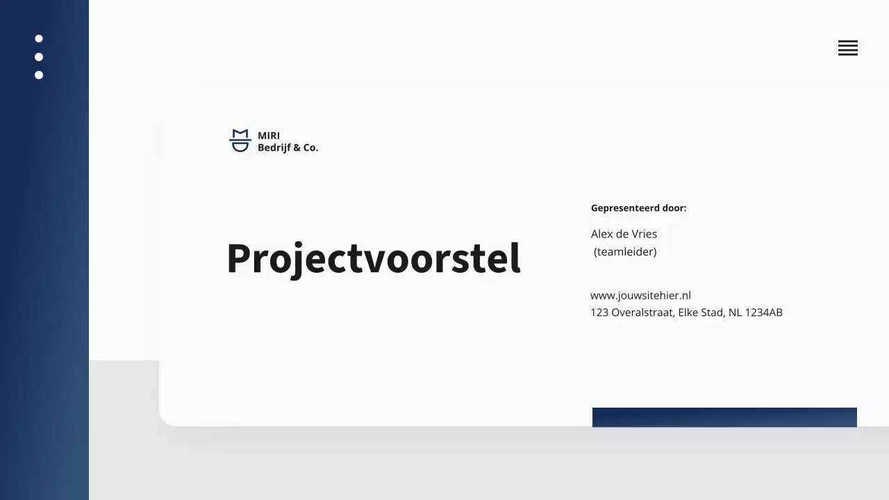 Navy Business Project Voorstel Presentatie