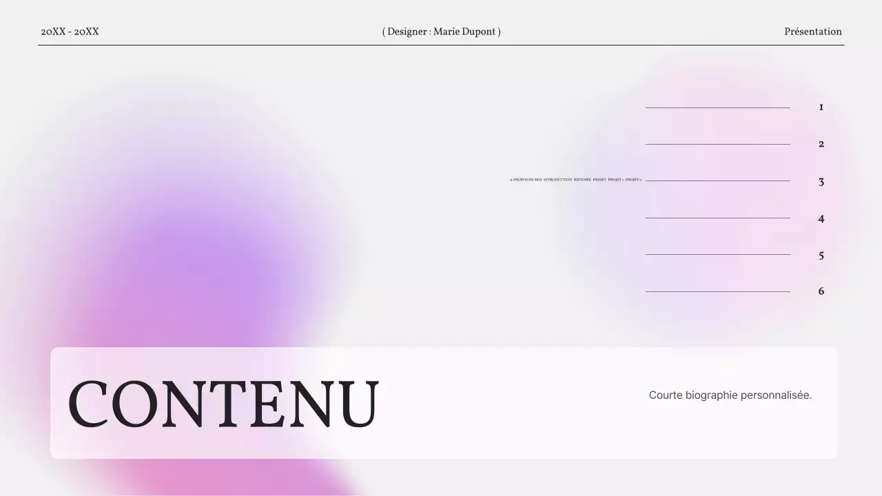 Un portfolio simple et dégradé en rose