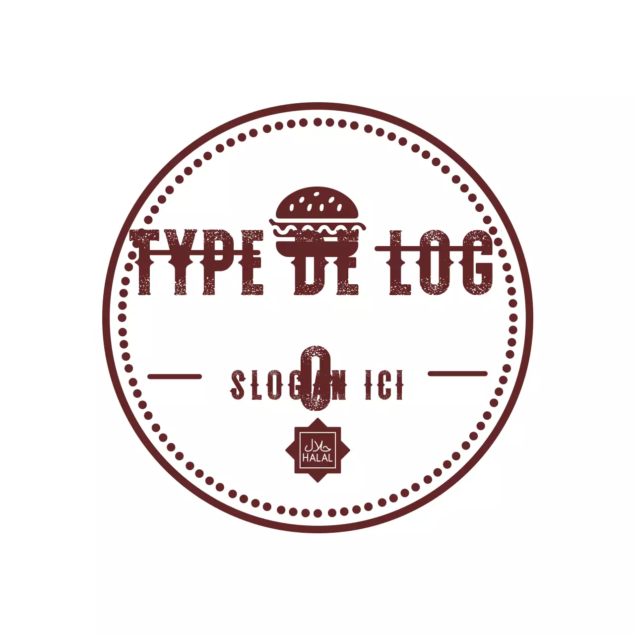 logo rétro brun pour hamburger