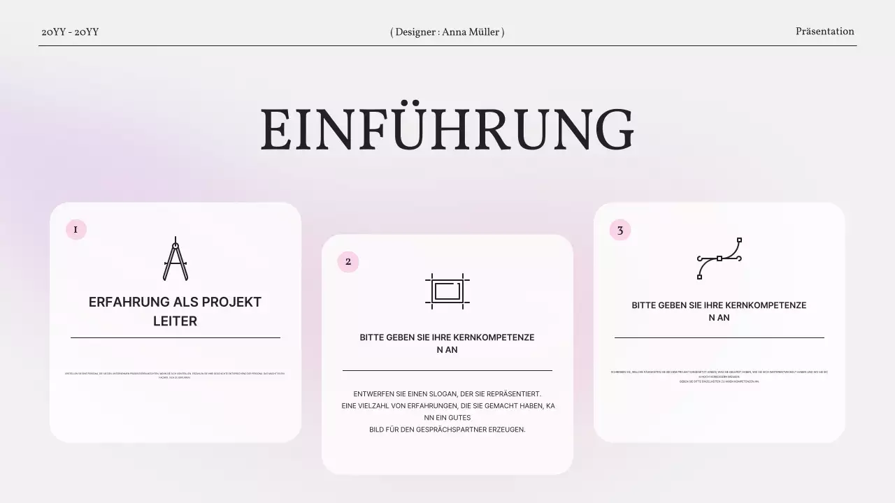 Ein einfaches Portfolio mit Farbverlauf in Rosa