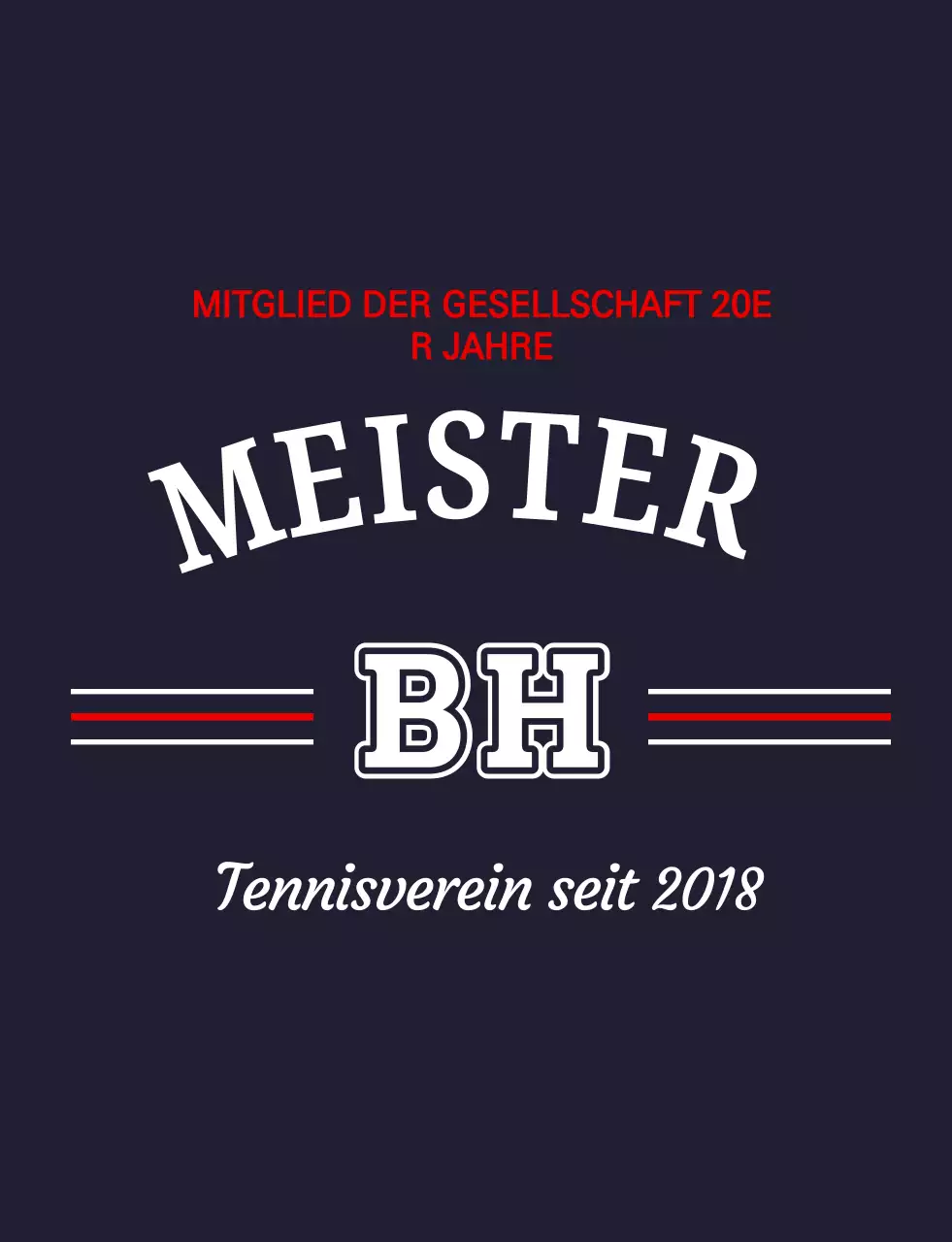 Marineblaues klassisches Tennis-Logo