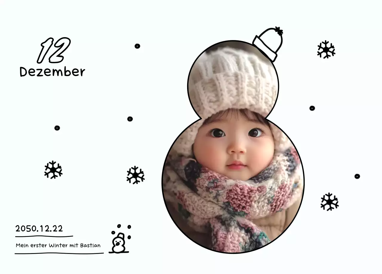 Niedlicher Neujahrs-Fotokalender