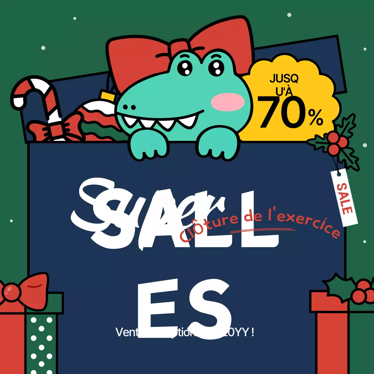 Promotion marketing de Noël rouge pour les fêtes de fin d'année