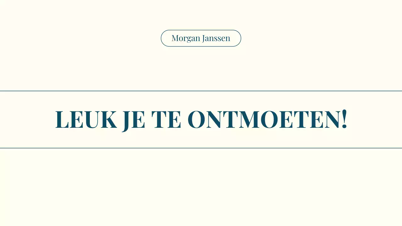 Teal en Beige Modern Over mij Introductie