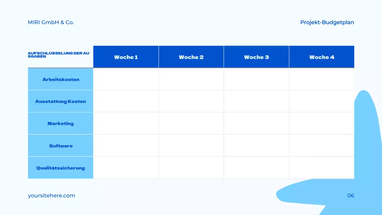 blue modern Projektantragsdokument