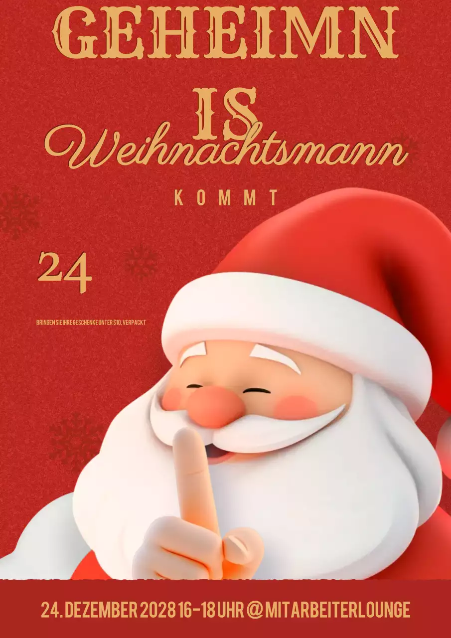 rot klassisch geheimnisvolle santa ankündigung