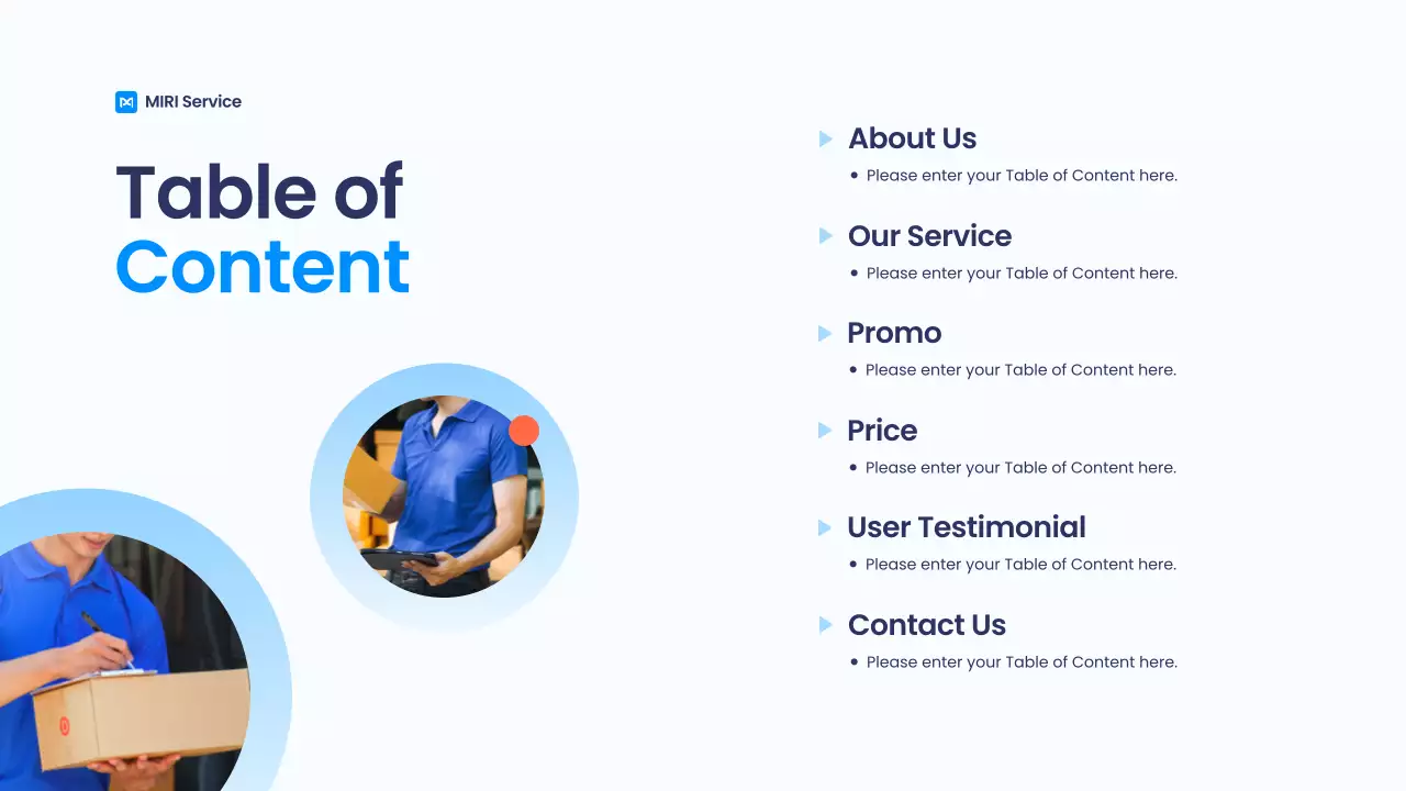 블루모던 딜리버리 프로모션 프리젠테이션