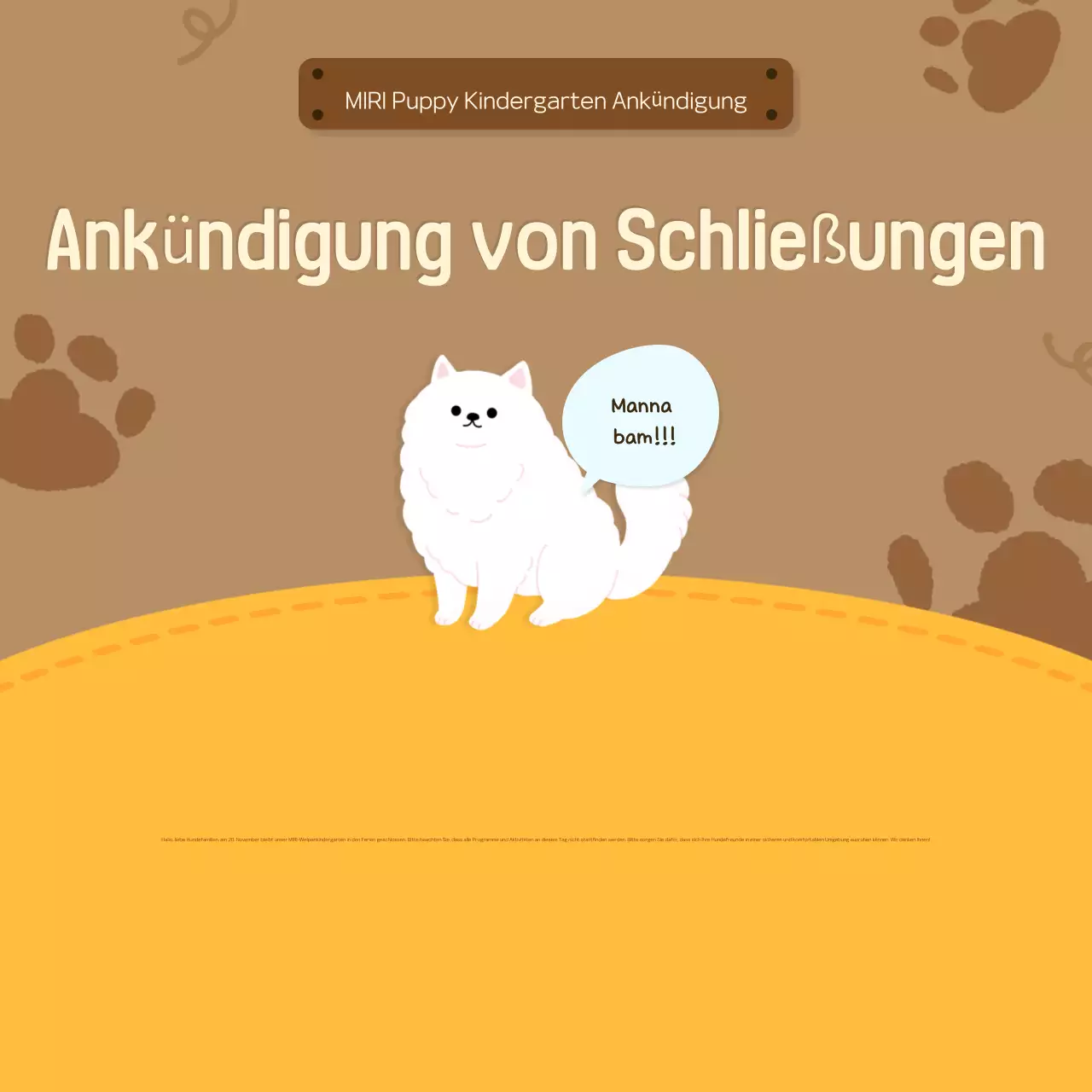 Förderung des gelben Kuscheltierkindergartens