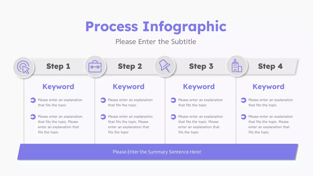 Purple Minimal Process Guide Infographic