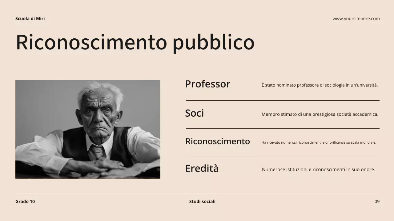 Beige e nero Biografia moderna Materiale di classe Introduzione Presentazione