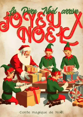 Carte de Noël vintage rouge