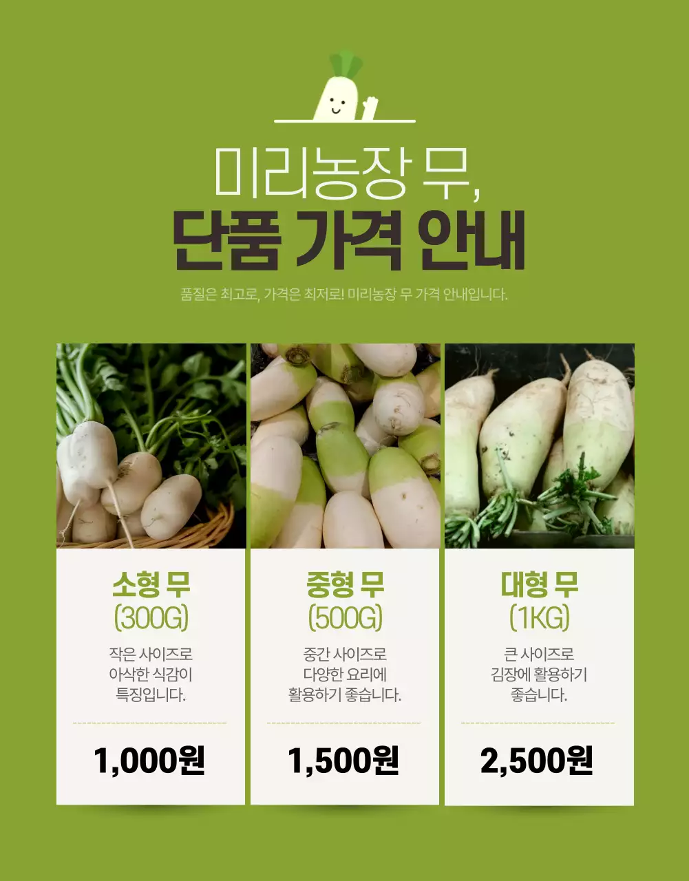 연두 심플 농산물 홍보