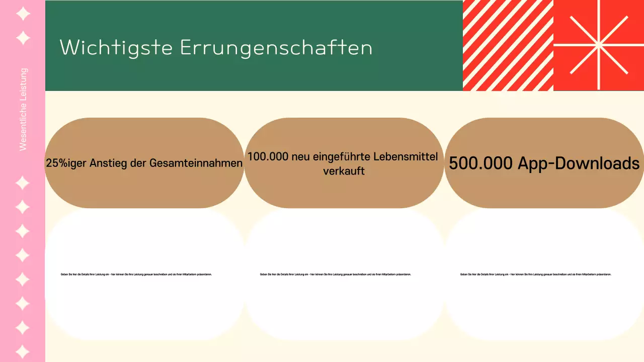 Eine hübsche rosafarbene Jahresendpräsentation für Unternehmen