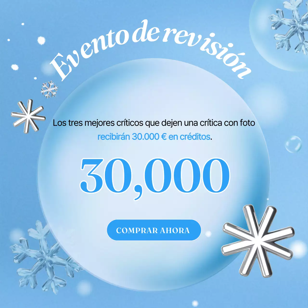 Un anuncio de la marca azul claro, belleza invernal