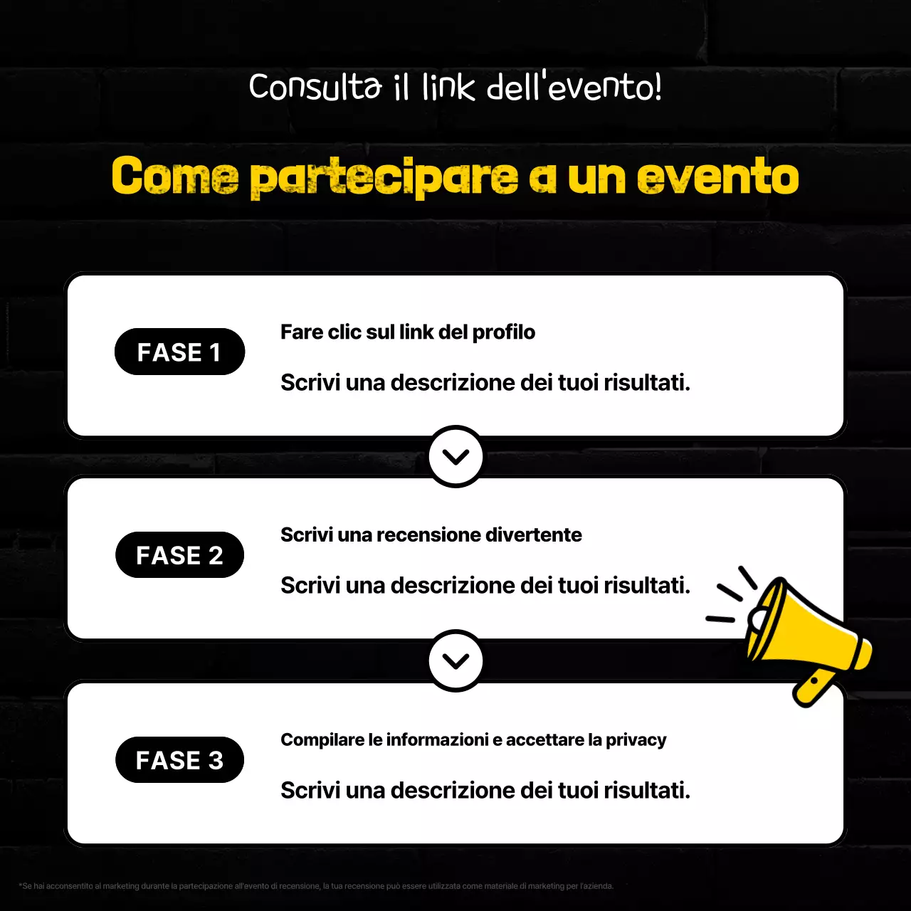 Annunci di eventi della rivista Black Gag