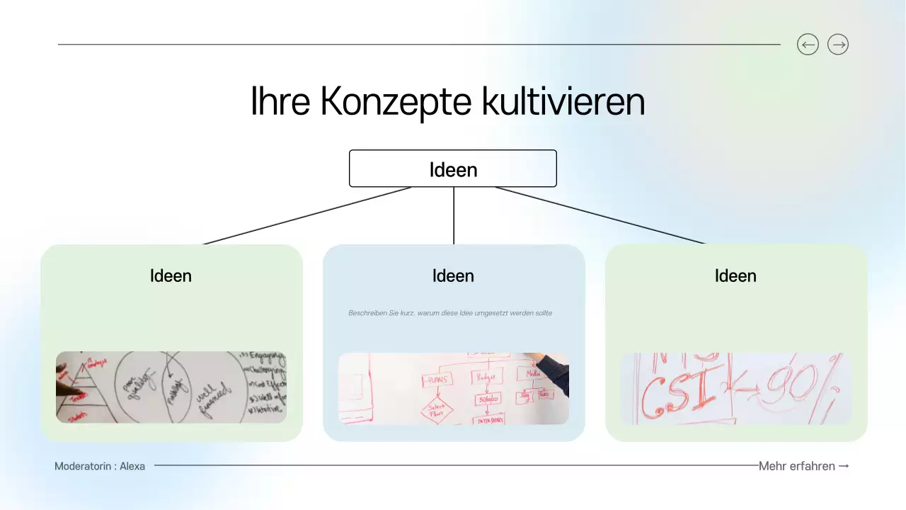 blue and green clean digital brainstorming guide