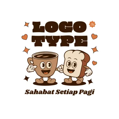 Brown Retro Breakfast Logo