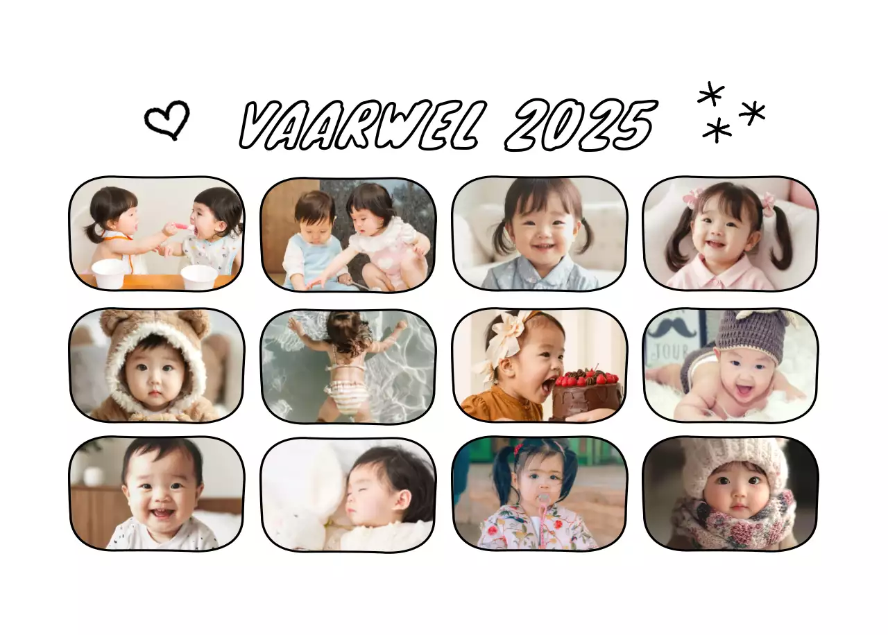 Schattige nieuwjaarskalender