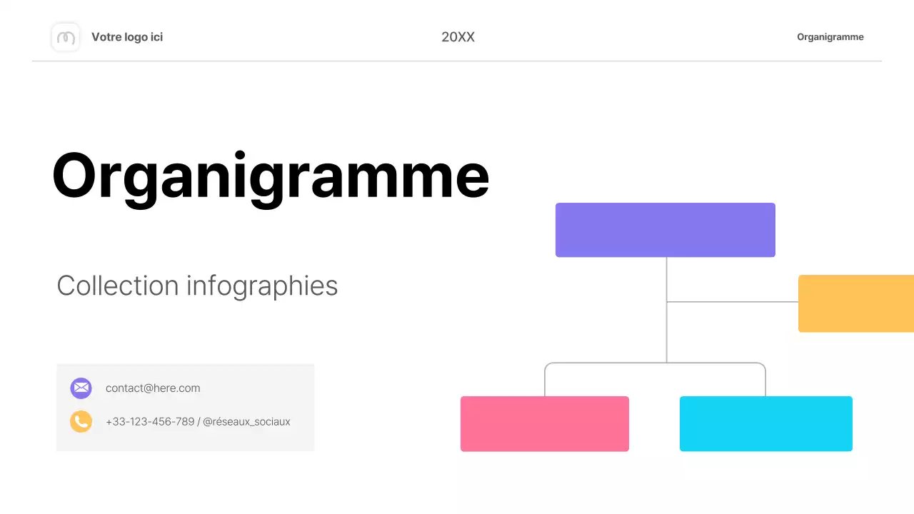 organigramme simple et coloré - infographie