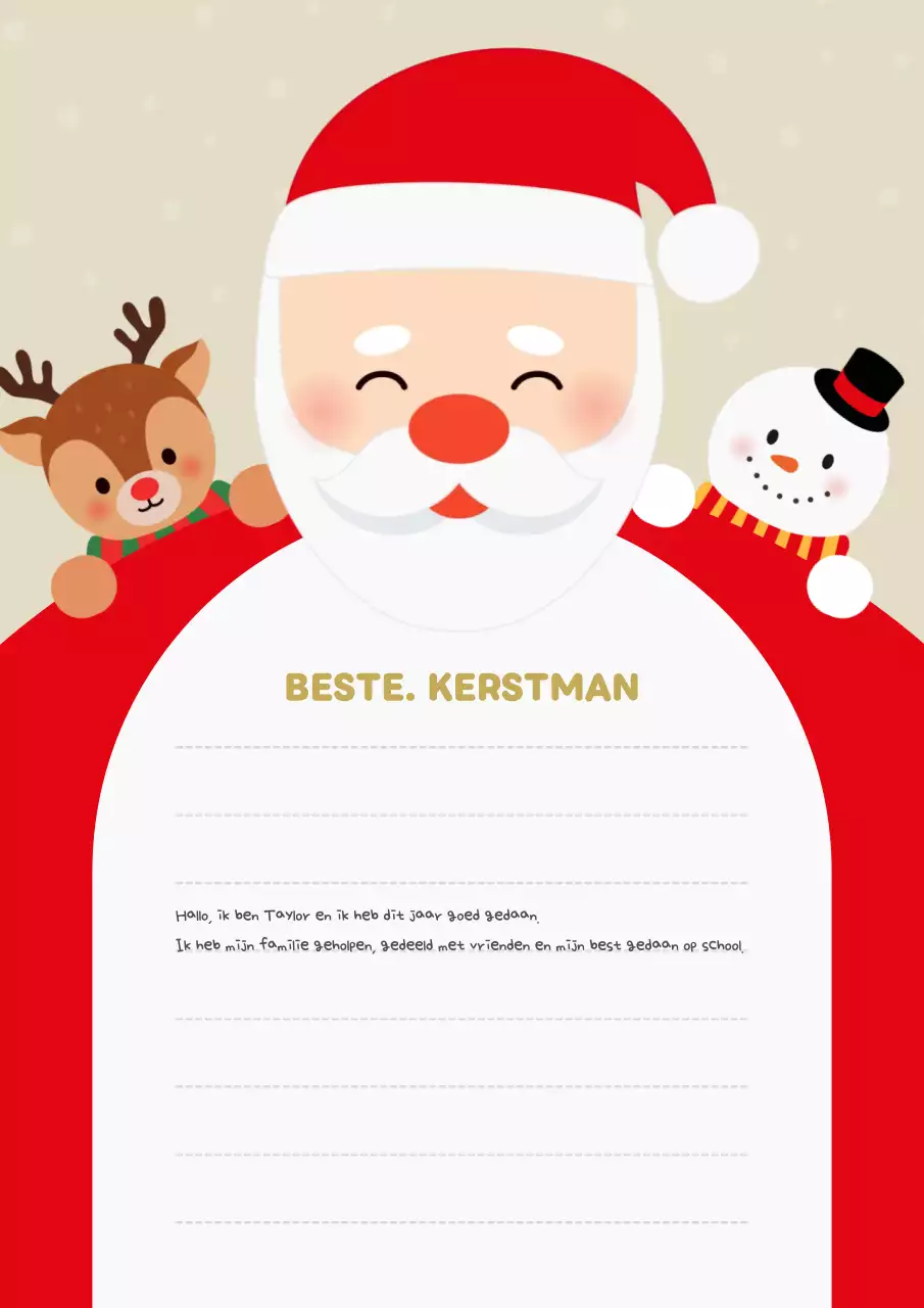 rode moderne kerstbrief