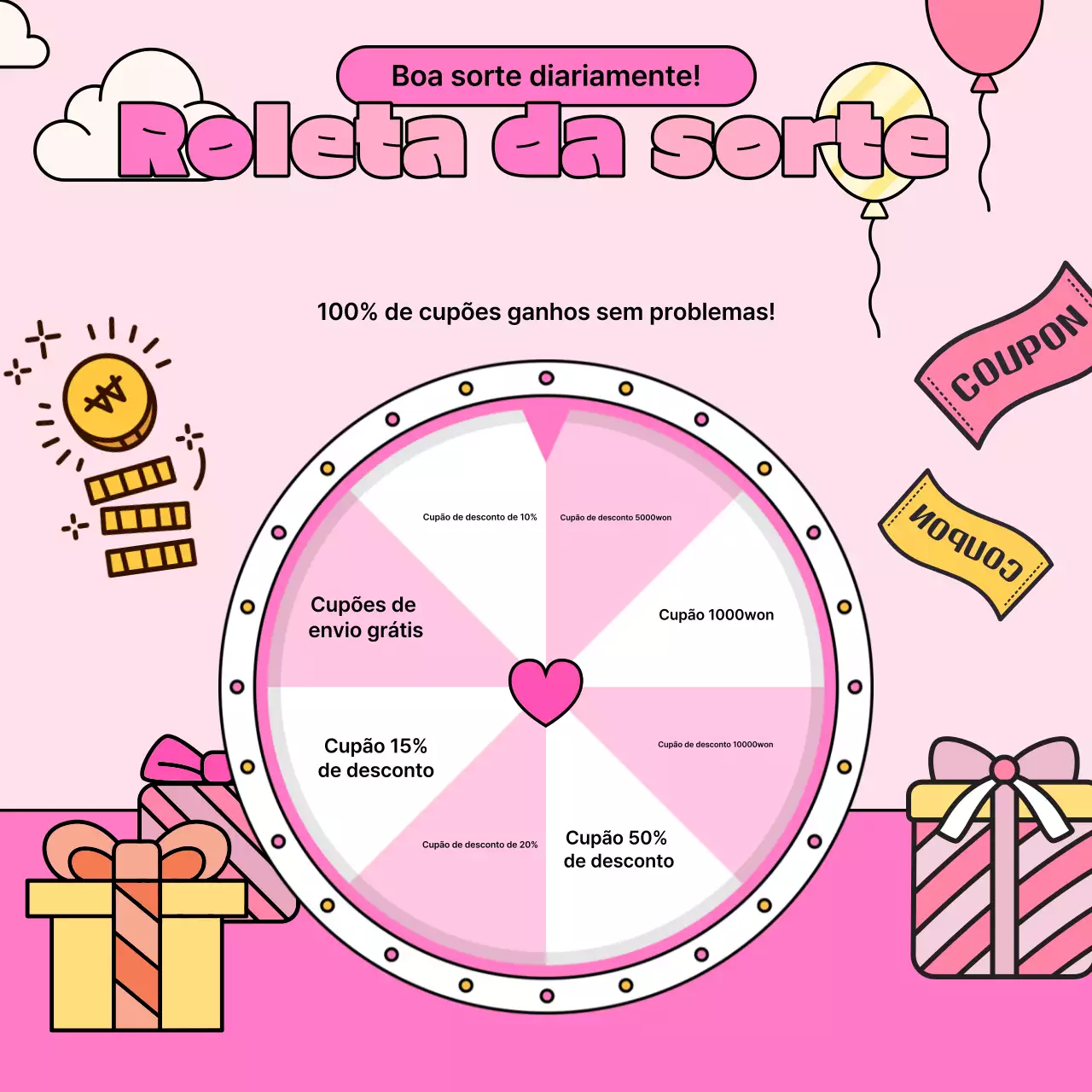 Promoção de desconto rosa e aconchegante