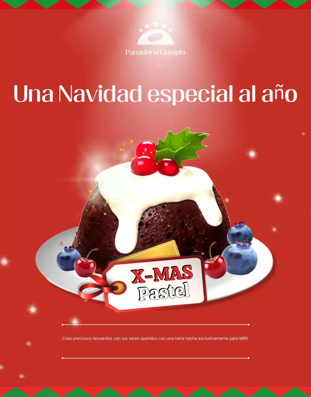 Promoción Pastel de Navidad Vintage Rojo