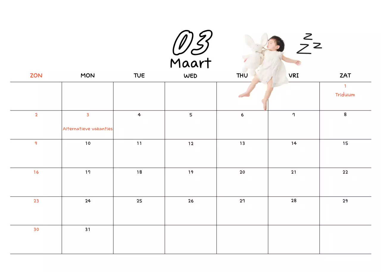 Schattige nieuwjaarskalender