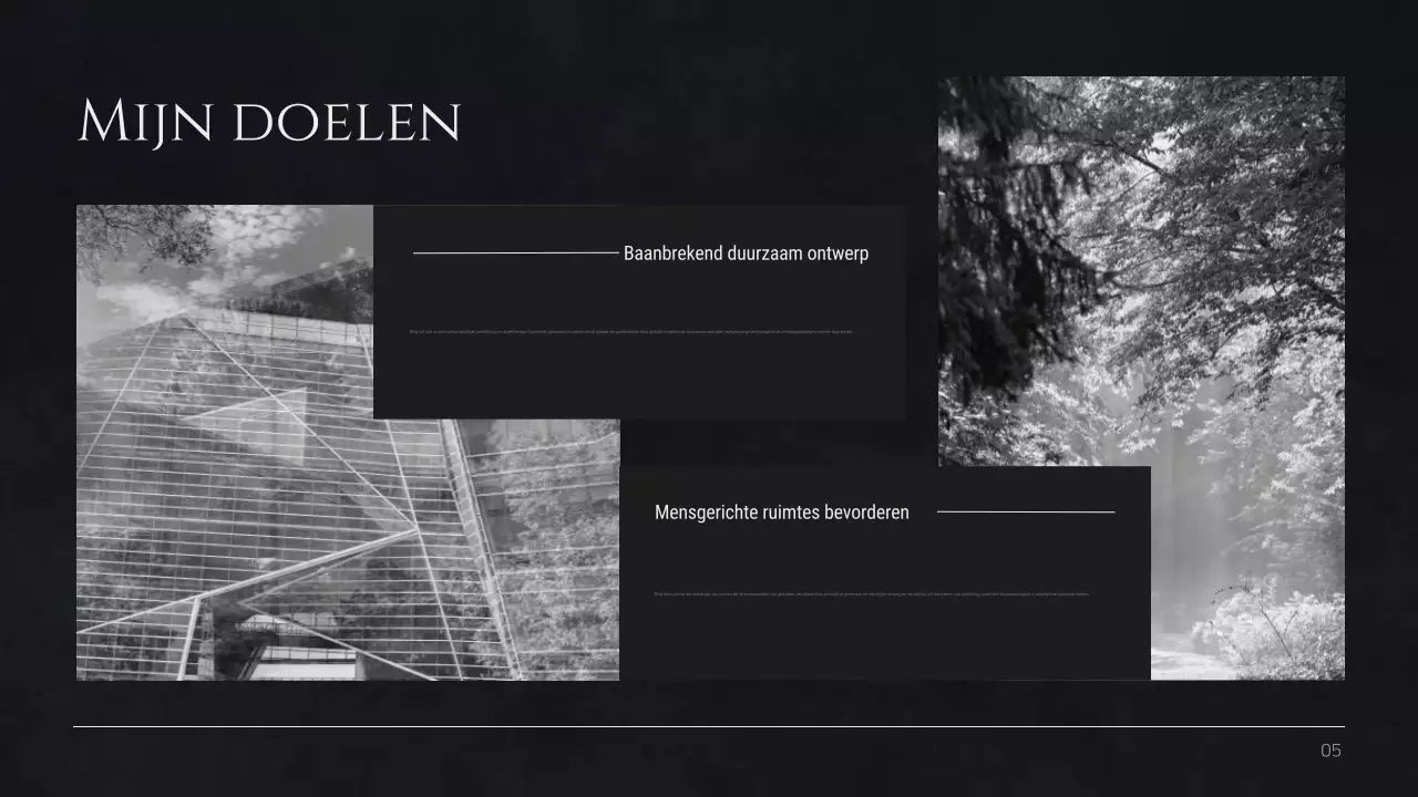 Zwarte minimalistische profielindeling