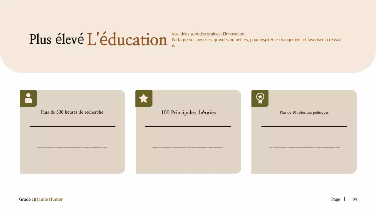 biographie classique beige pour l'annonce de l'école