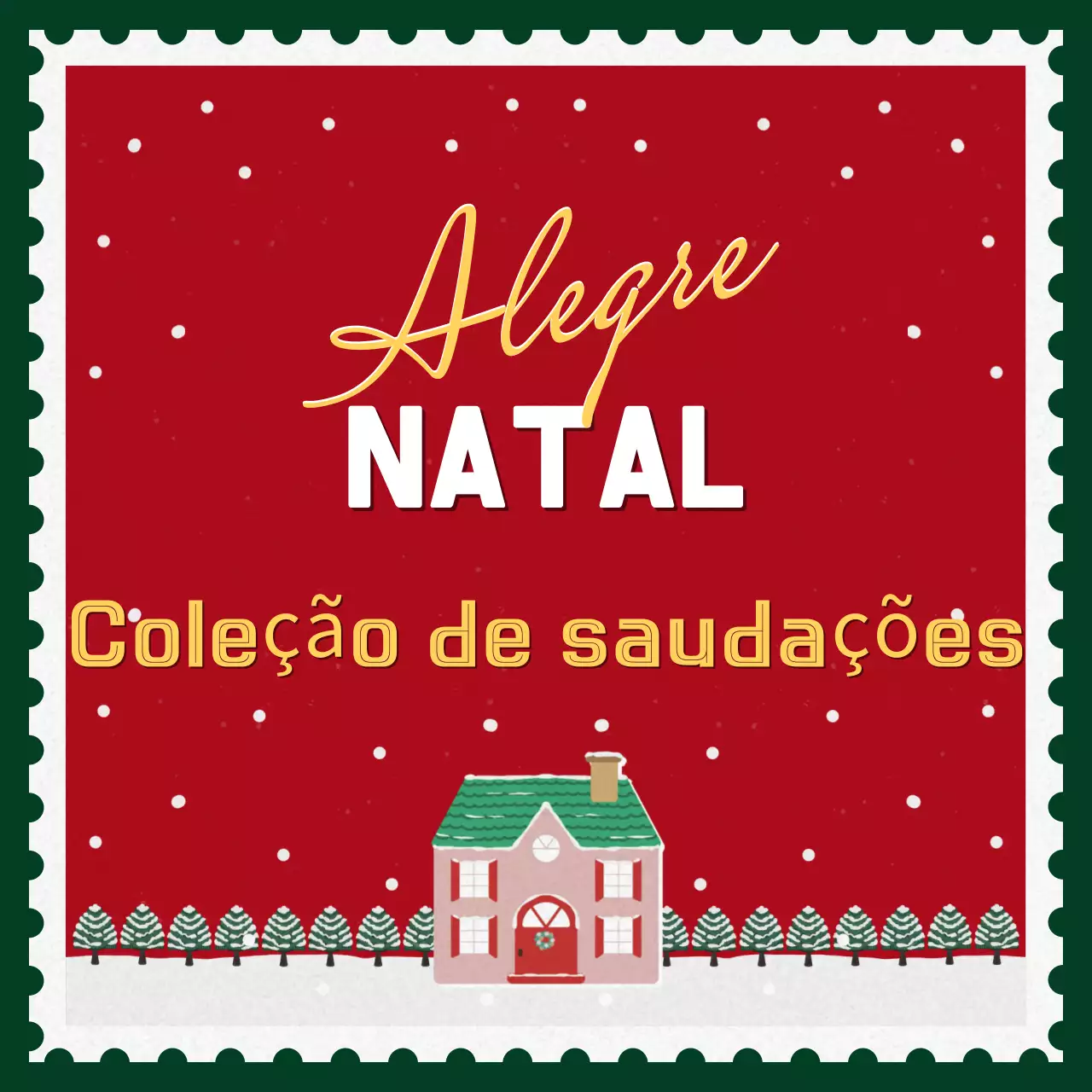 Postal de Natal vintage vermelho