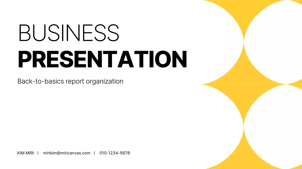 Apresentação de negócios moderna amarela