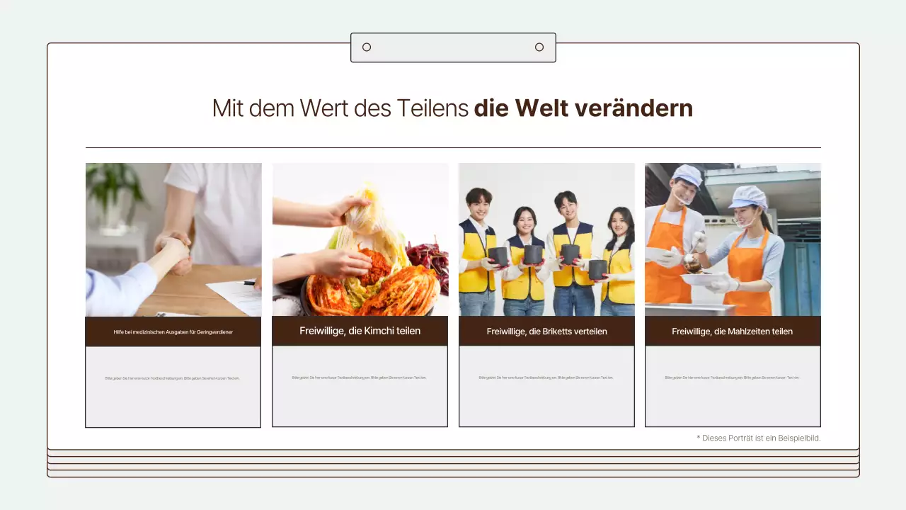 Ein sauberer, hellblauer Bericht zur sozialen Verantwortung von Unternehmen