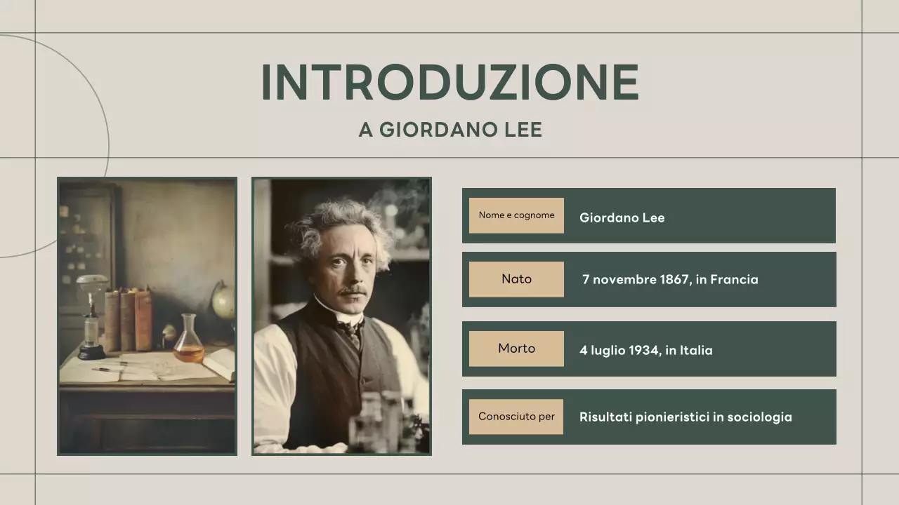 presentazione della biografia classica verde