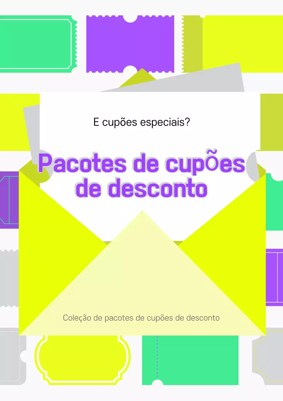 Promover cupões num estilo amarelo e roxo